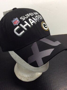 Reebok Green Bay Packers Super Bowl XLV Champions NFL Hat Black On Field OS